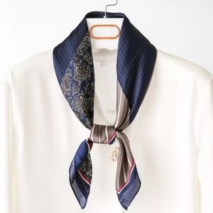 Elegant Silk Satin Square Neck Scarf Bandana
